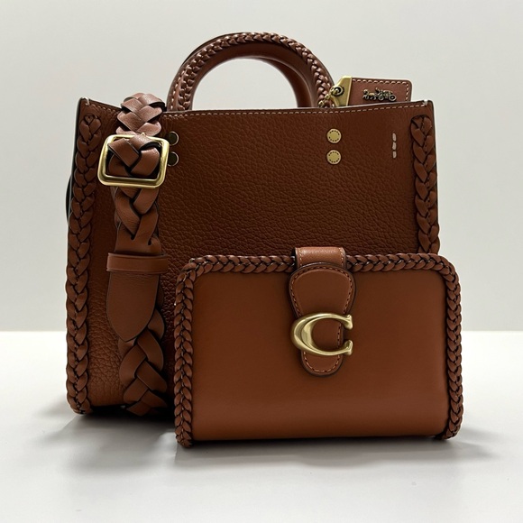 1941 Coach Rogue 20 With Braids In Burnish Amber & Matching Wallet - Picture 2 of 13